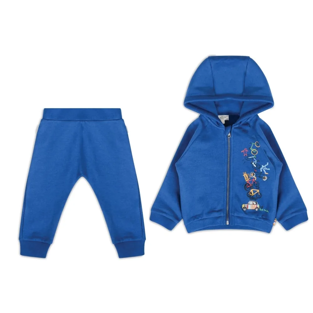 Paul Smith Junior Kids Boys Zebra Car with Bikes Hoodie+Pants Set 5K35511-450