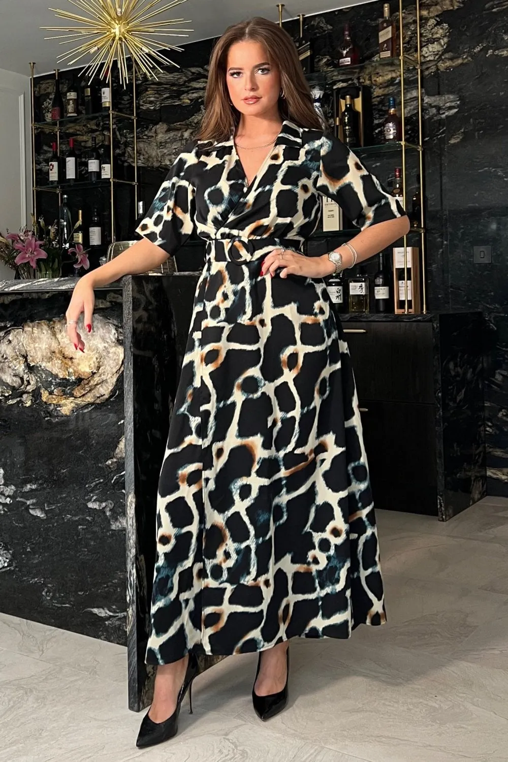 Piper Wrap Animal Print Maxi Dress