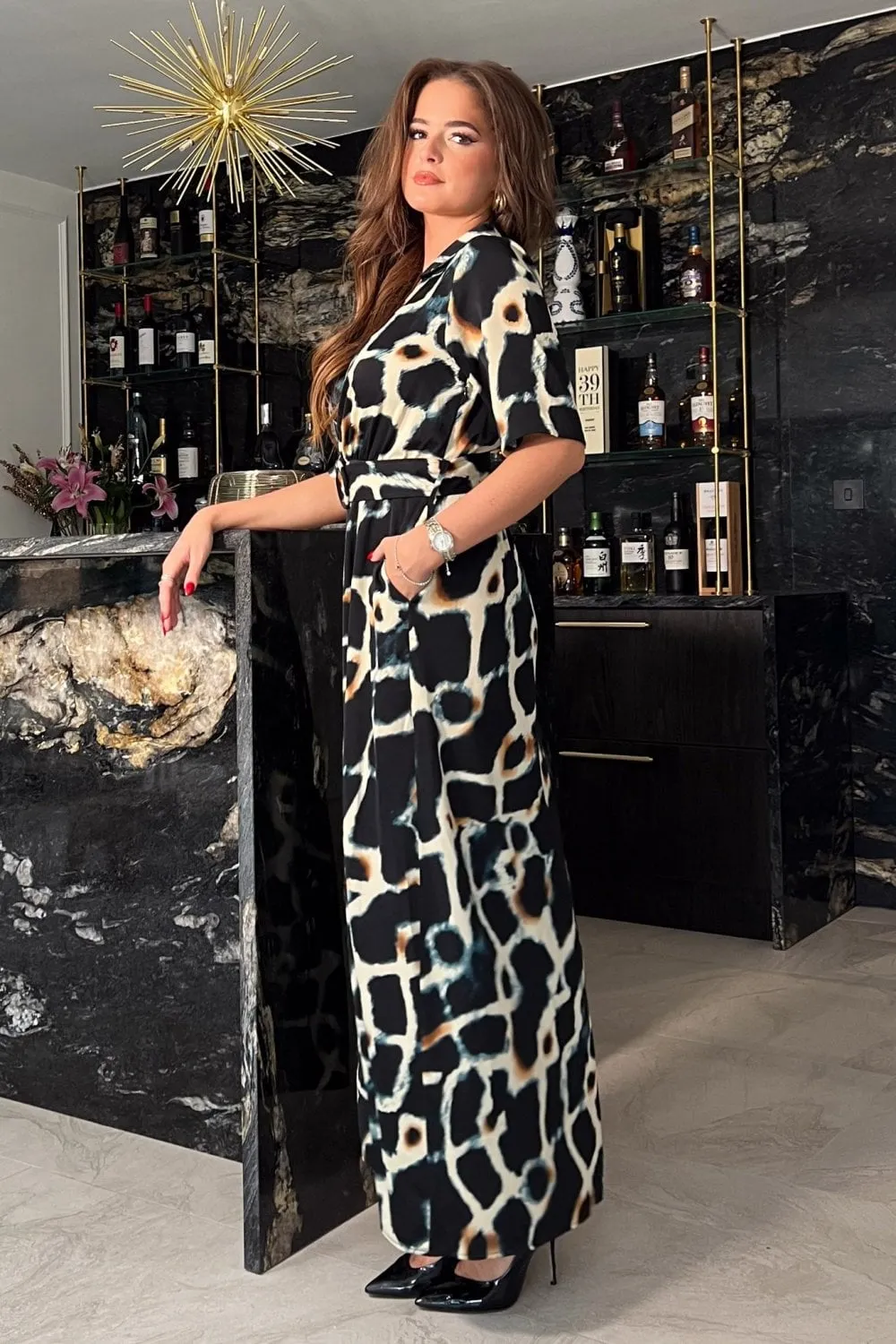 Piper Wrap Animal Print Maxi Dress