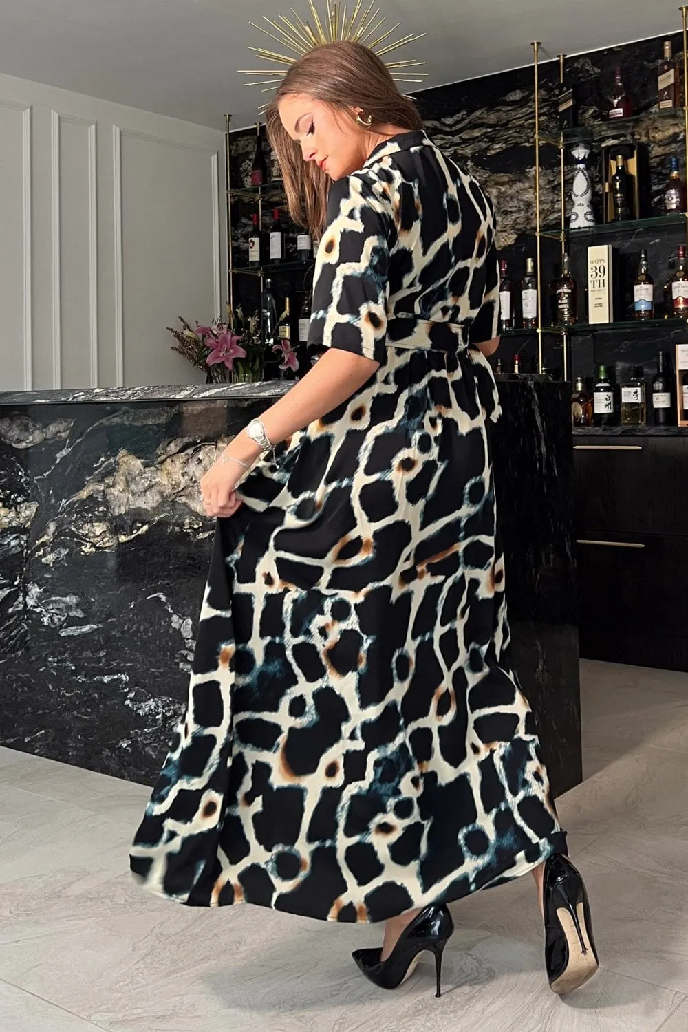 Piper Wrap Animal Print Maxi Dress