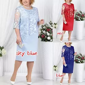 Plus Size Lace Women Dress MMt9