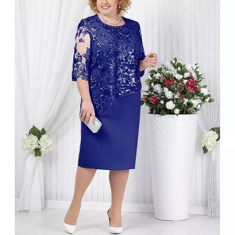 Plus Size Lace Women Dress MMt9