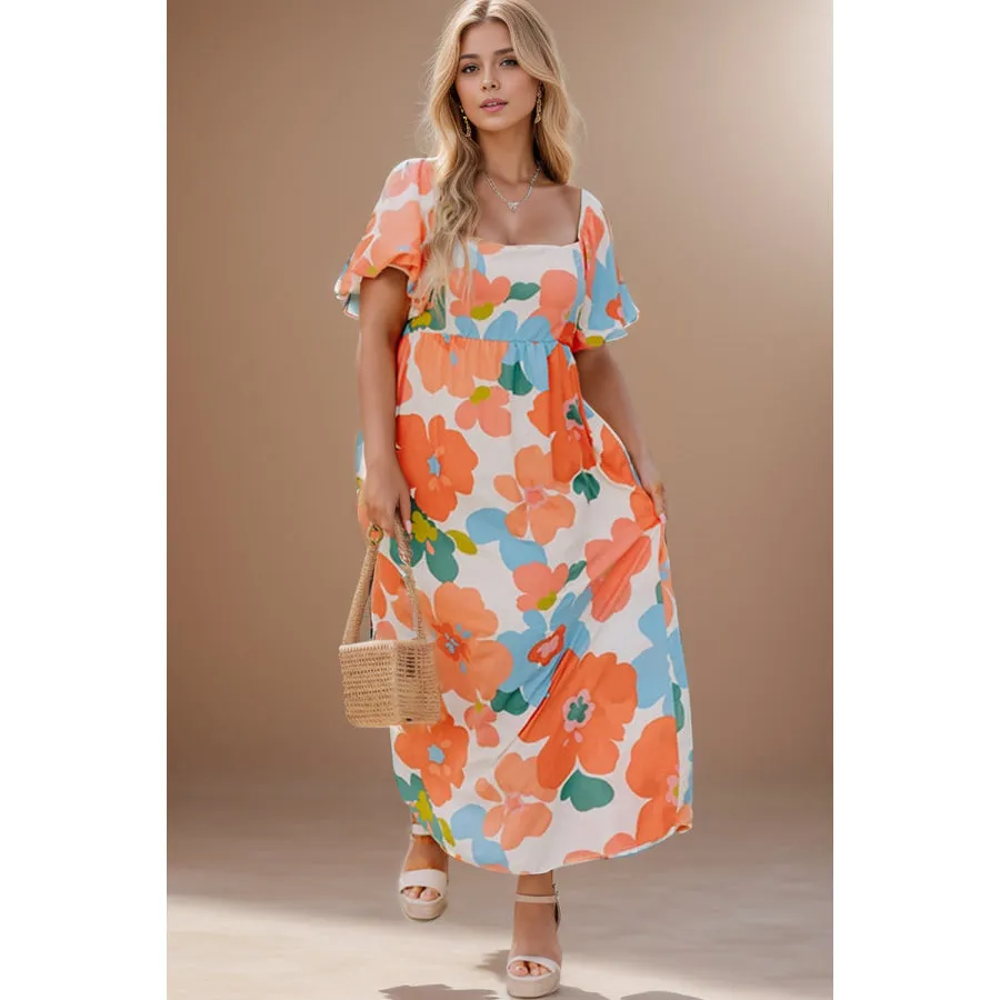 Plus Size Printed Short Sleeve Dress