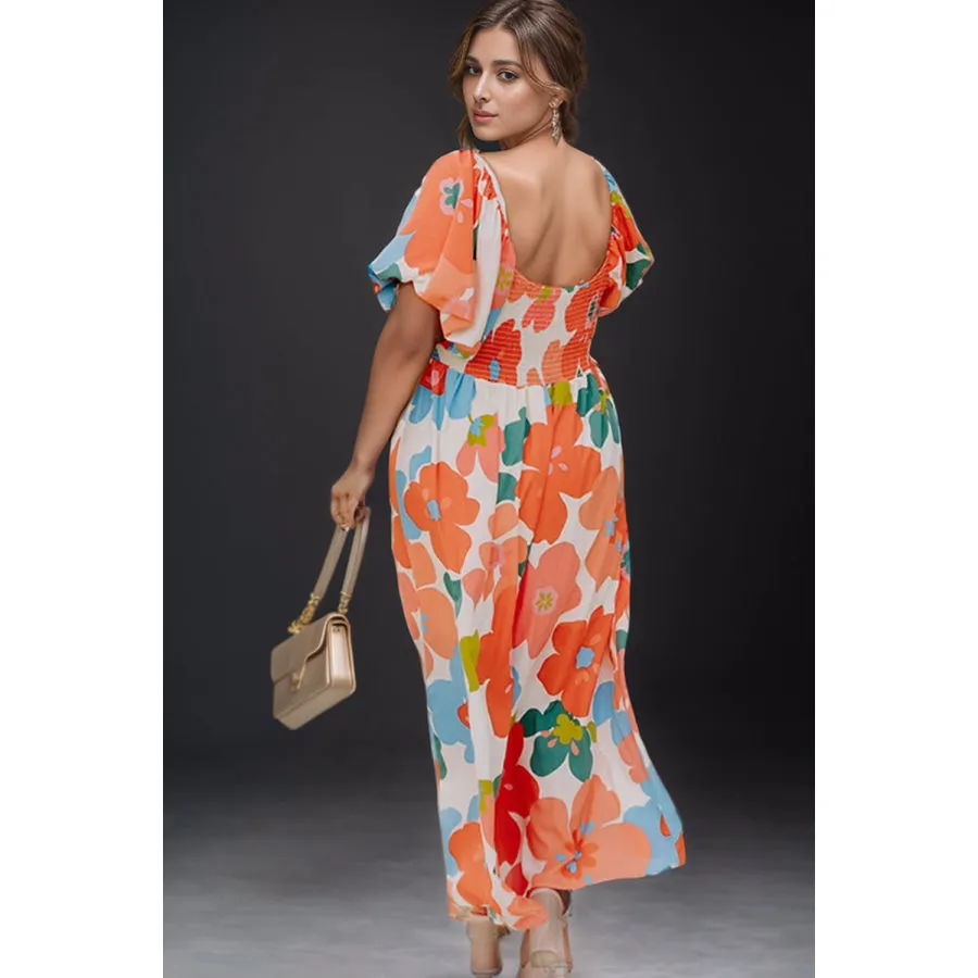 Plus Size Printed Short Sleeve Dress