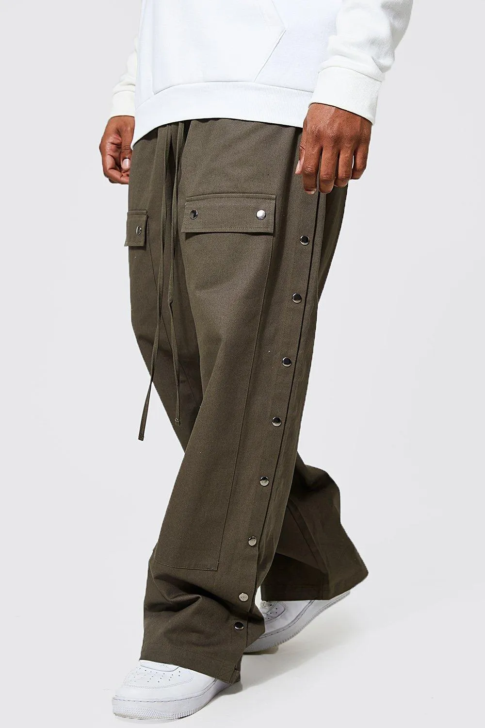 Plus Stacked Leg Carpenter Detail Trouser With Cuff