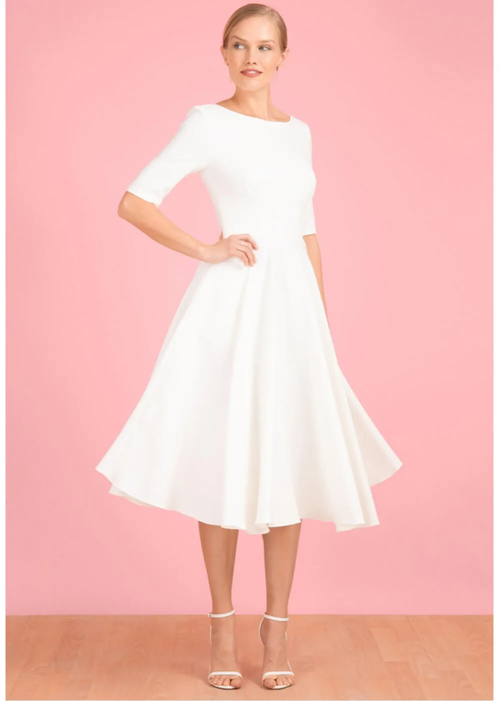 Pretty Dress Company Hepburn 50's Swing Dress Ivory