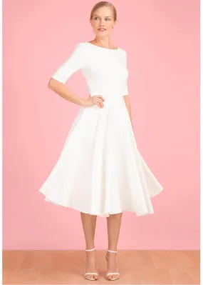 Pretty Dress Company Hepburn 50's Swing Dress Ivory