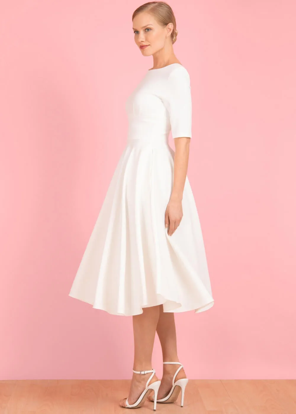 Pretty Dress Company Hepburn 50's Swing Dress Ivory