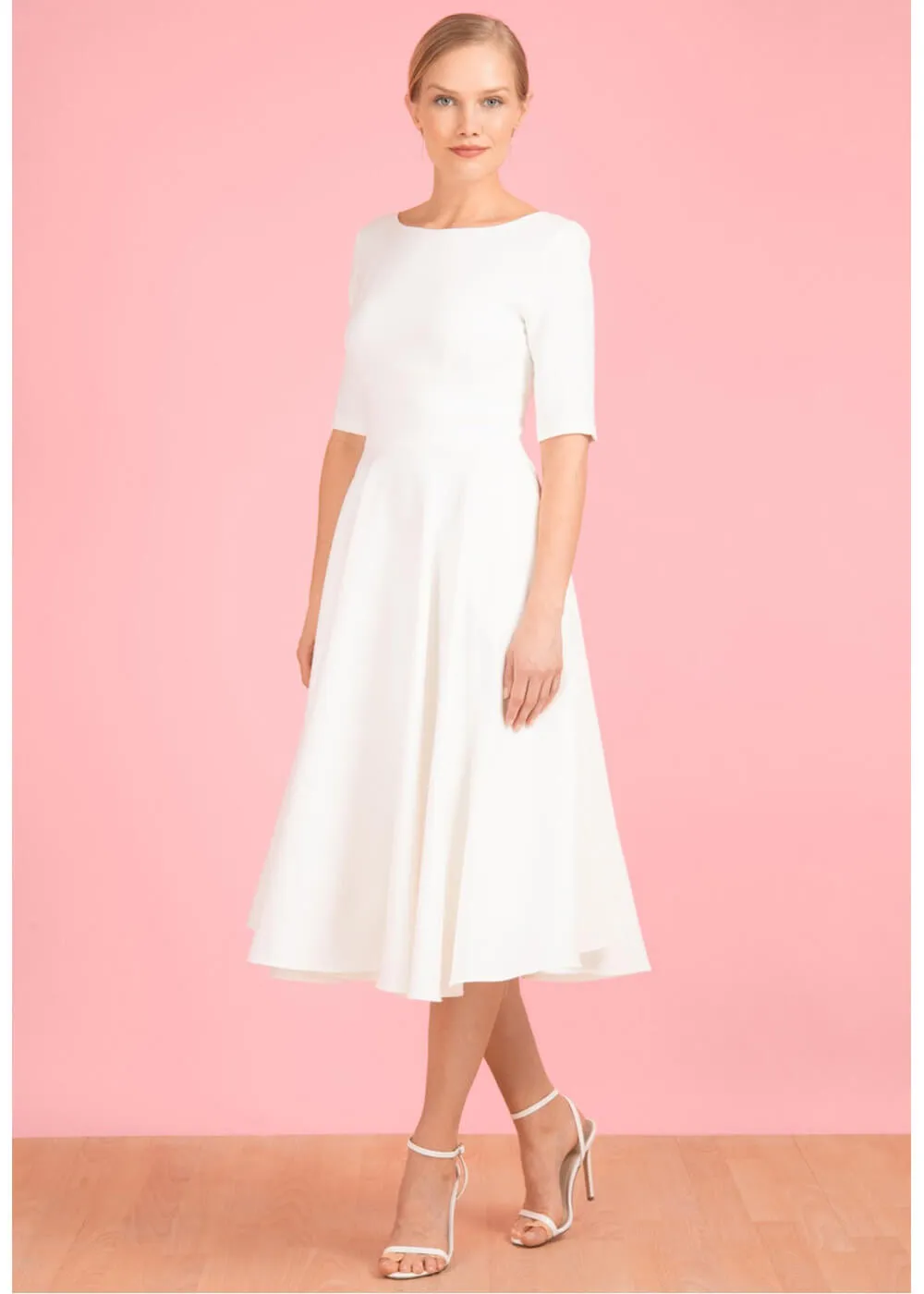 Pretty Dress Company Hepburn 50's Swing Dress Ivory