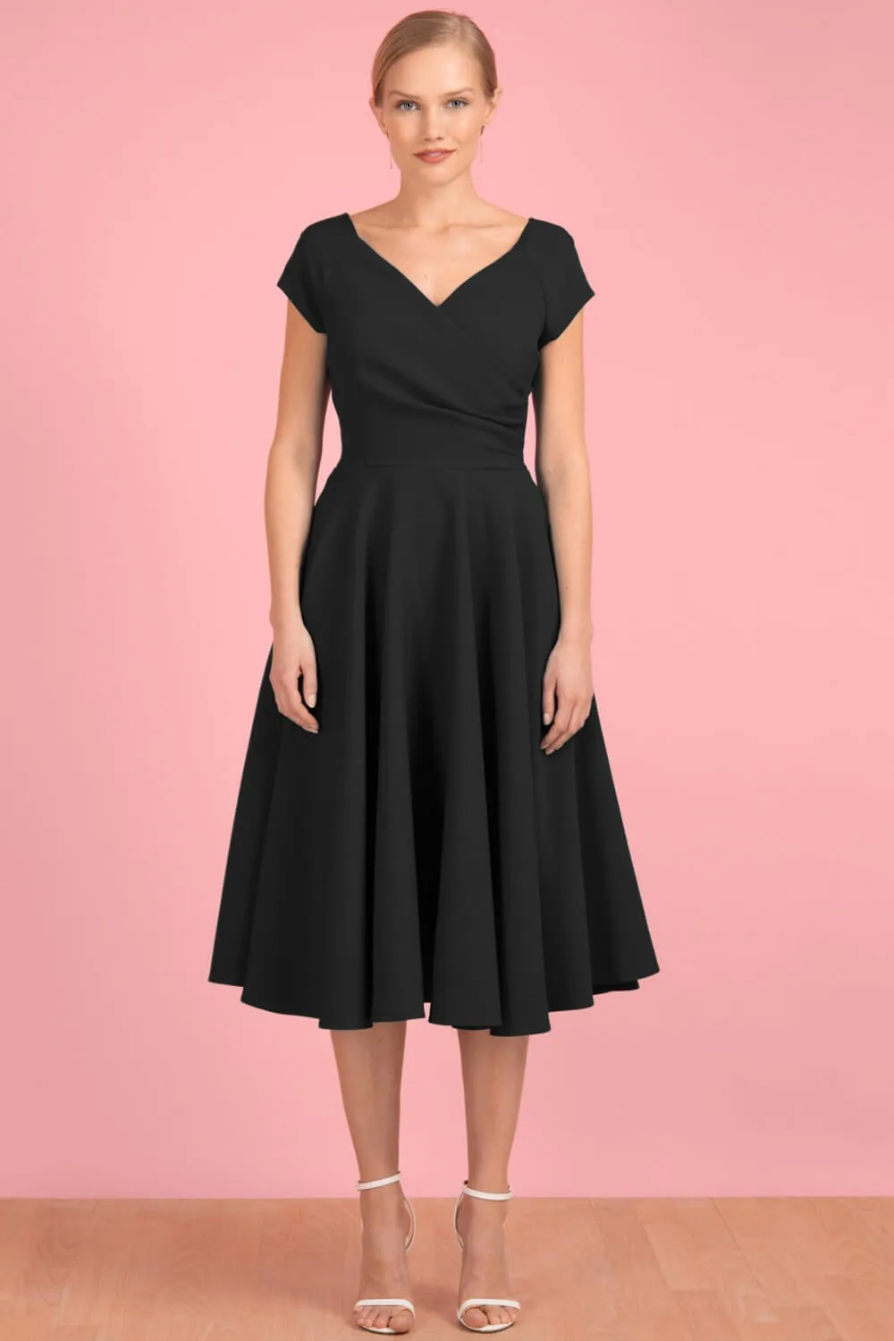 Pretty Dress Company Hourglass 50's Swing Dress Black