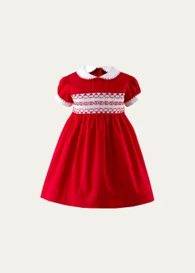 Rachel Riley Girl's Smocked Festive Dress W/ Bloomers, Size 6M-24M