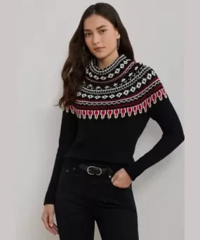 Ralph Lauren Women's Fair Isle Cotton Turtleneck Sweater