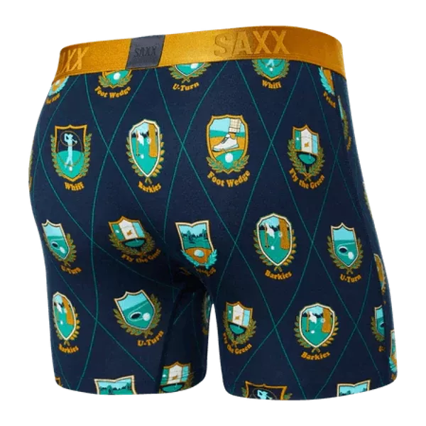 SAXX Men's 22nd Century Silk Boxer Brief Underwear - Rough Patches Dark Ink