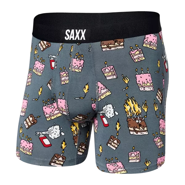 SAXX Men's Ultra Boxer Brief Underwear - Fired Up Turbulence