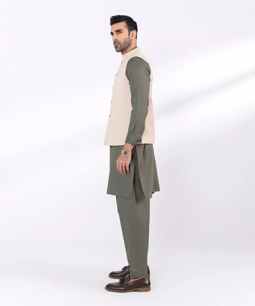 Schiffli Embroidered Cotton Waistcoat