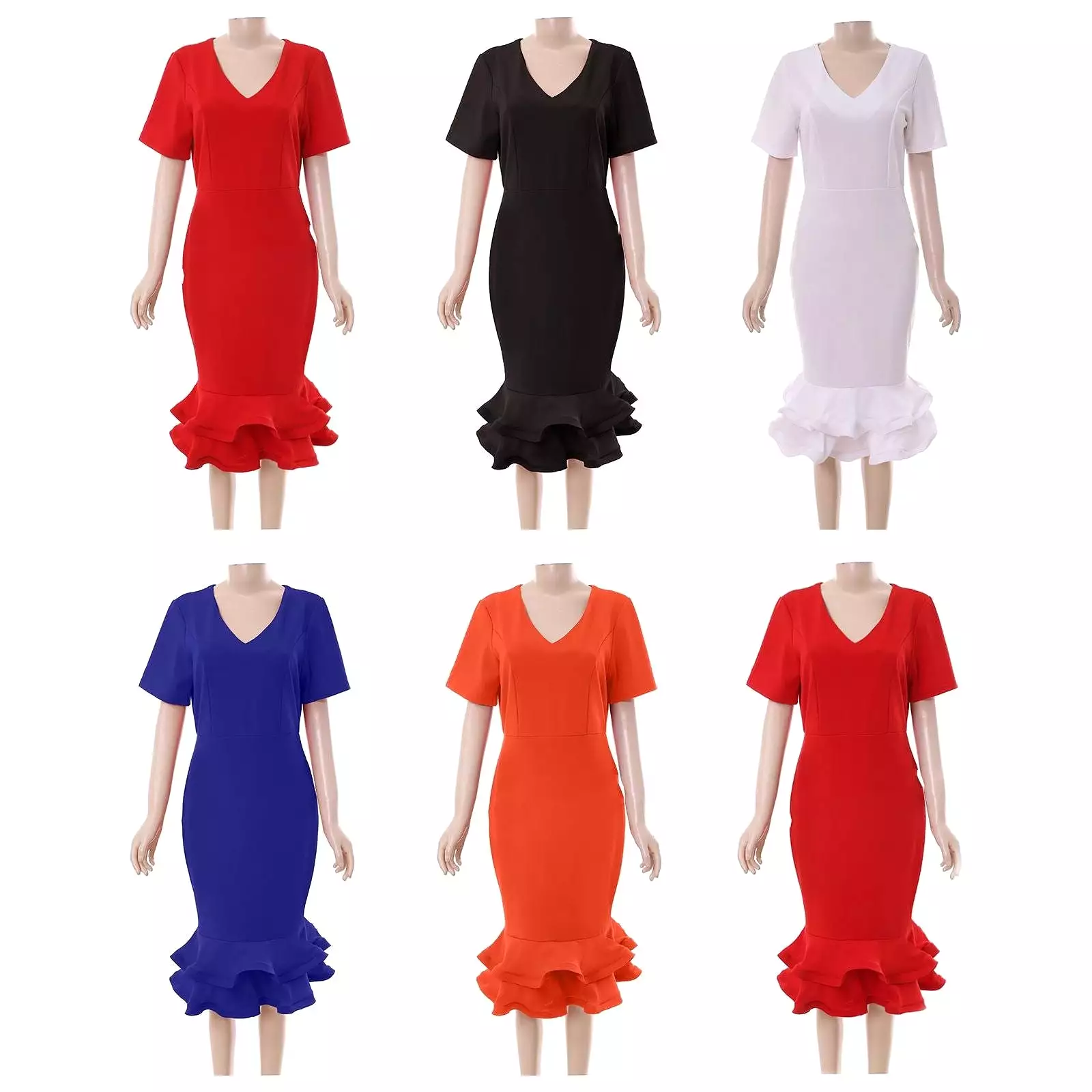 Short Sleeve V-Neck Dress