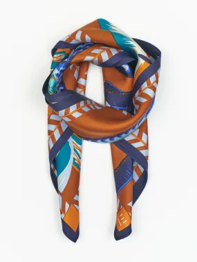 Silk Carre Scarf Toucan Caramel 