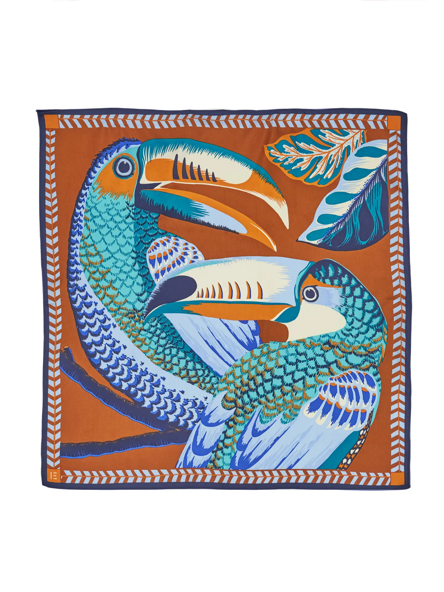 Silk Carre Scarf Toucan Caramel 