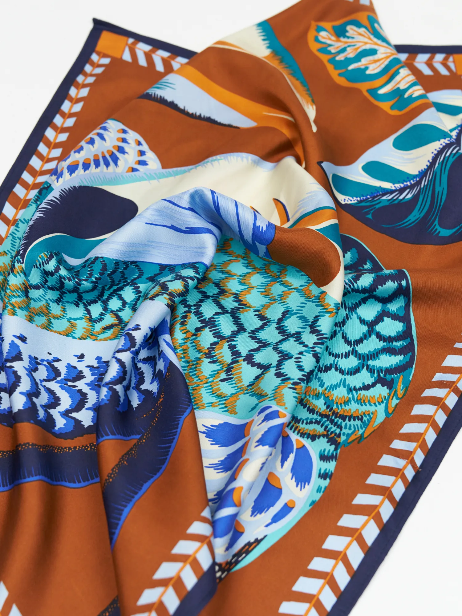 Silk Carre Scarf Toucan Caramel 