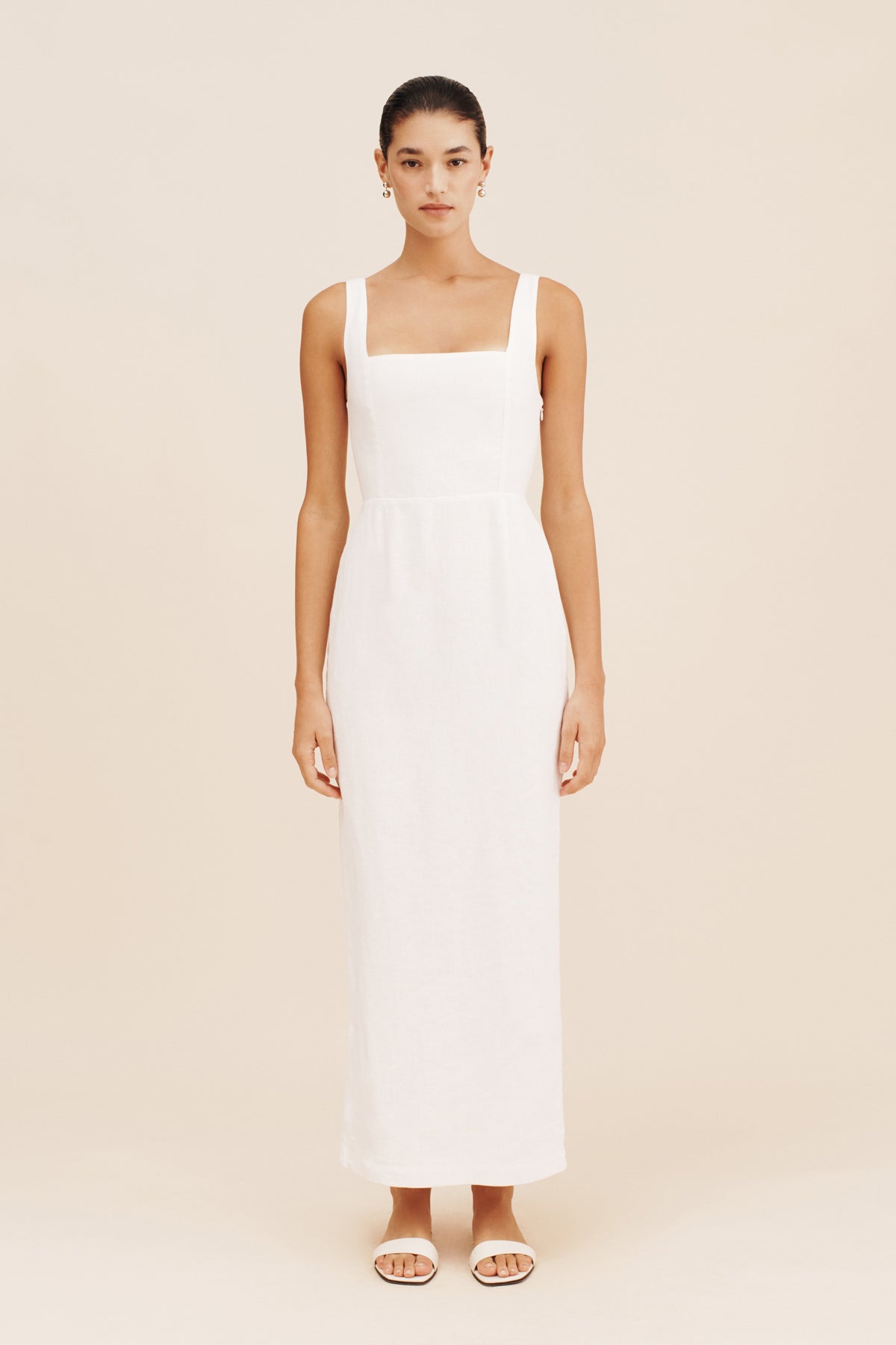 SKYLA COLUMN DRESS - IVORY