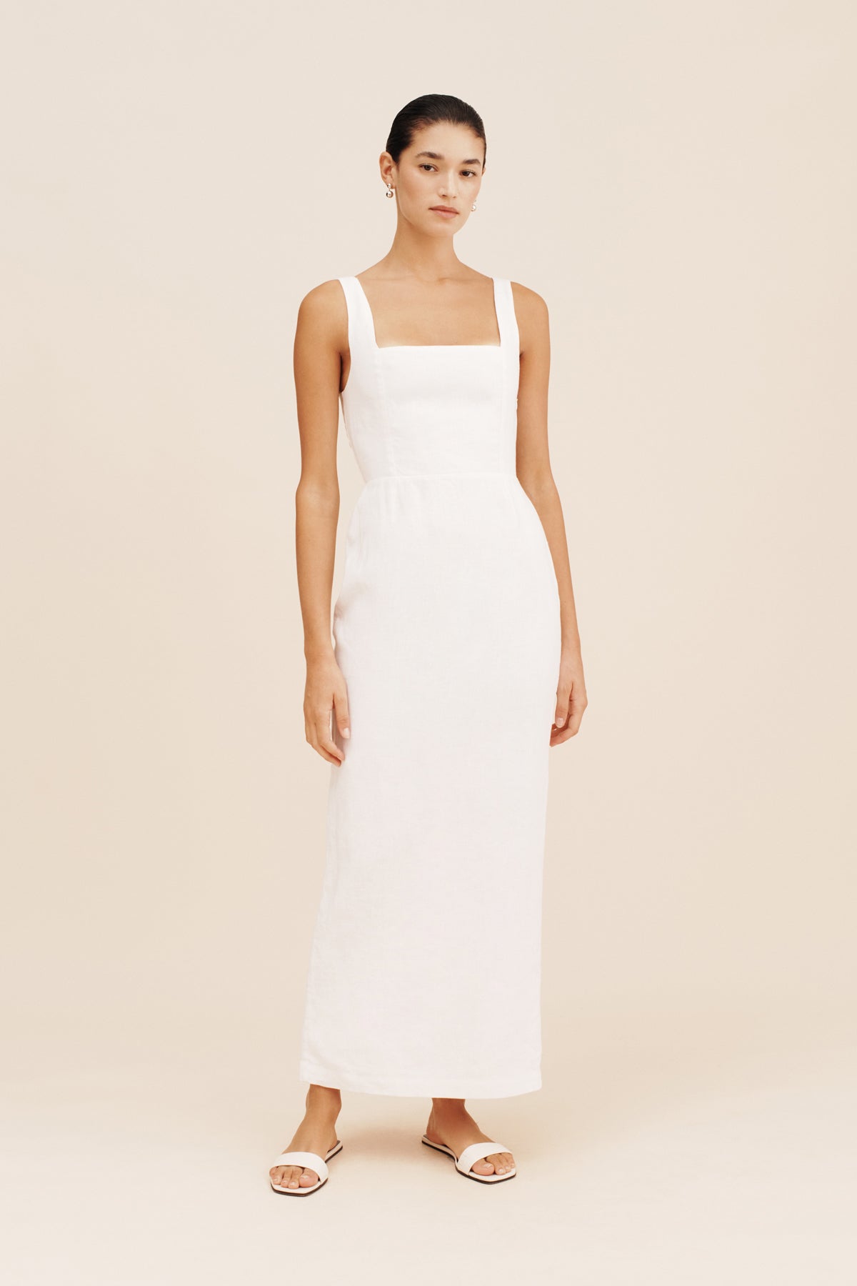 SKYLA COLUMN DRESS - IVORY