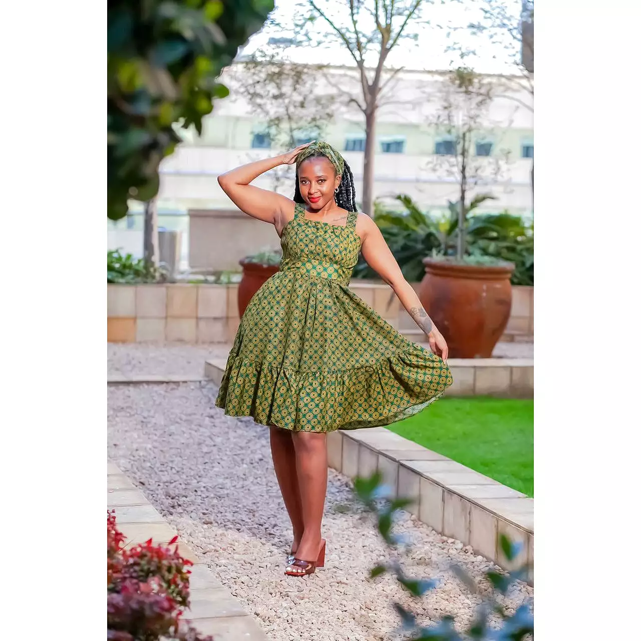 Sleeveless Mini Ankara Dress