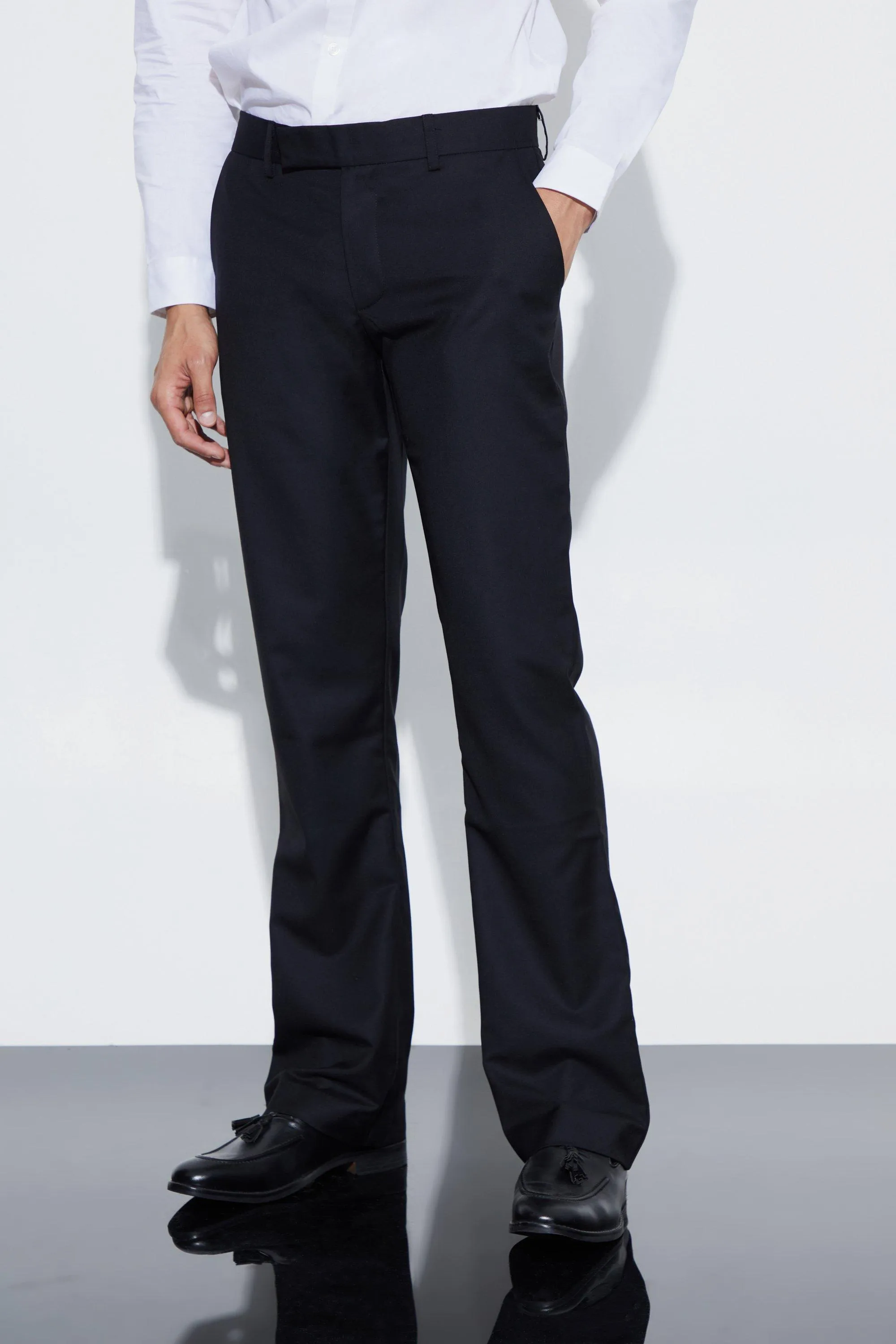 Slim Fit Flare Leg Smart Trouser | boohooMAN UK