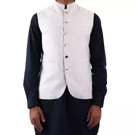 Slub White Waistcoat