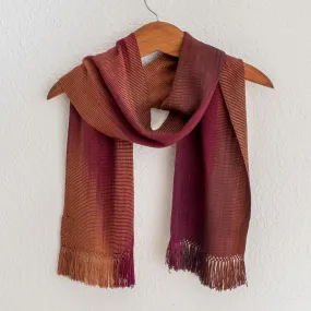 Solola Wine Cocoa Handcrafted Rayon Chenille Scarf