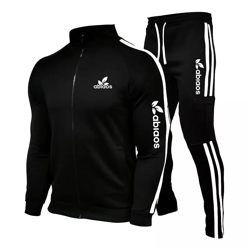 Sports Pants Suit Striped Running Gym Basketball Jogging 2-Piece Set