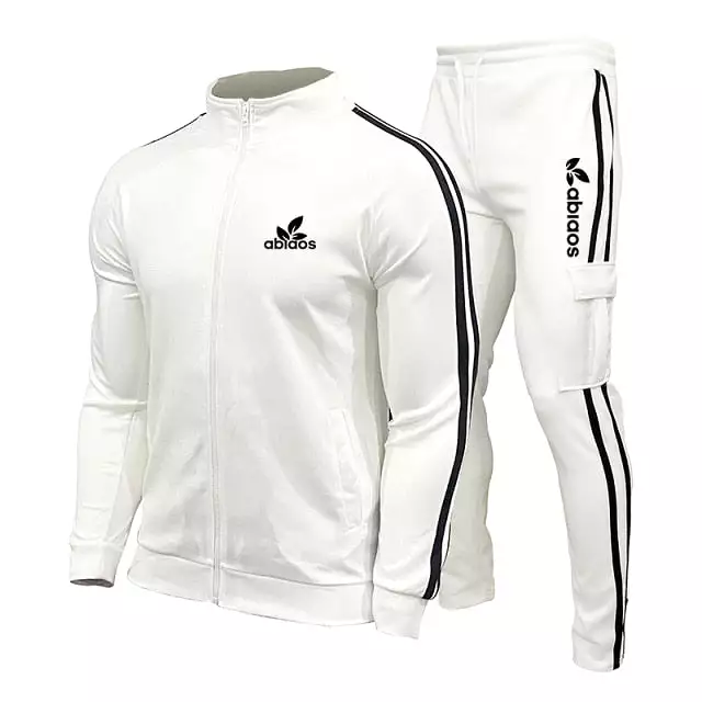 Sports Pants Suit Striped Running Gym Basketball Jogging 2-Piece Set