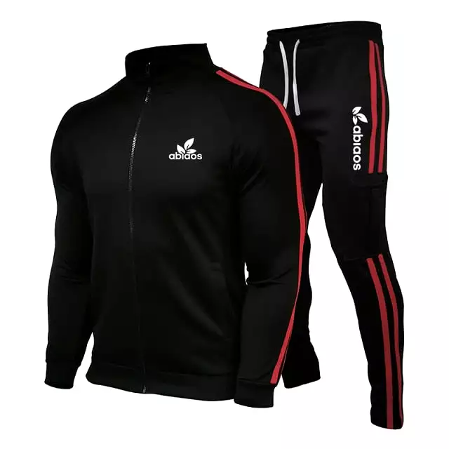 Sports Pants Suit Striped Running Gym Basketball Jogging 2-Piece Set