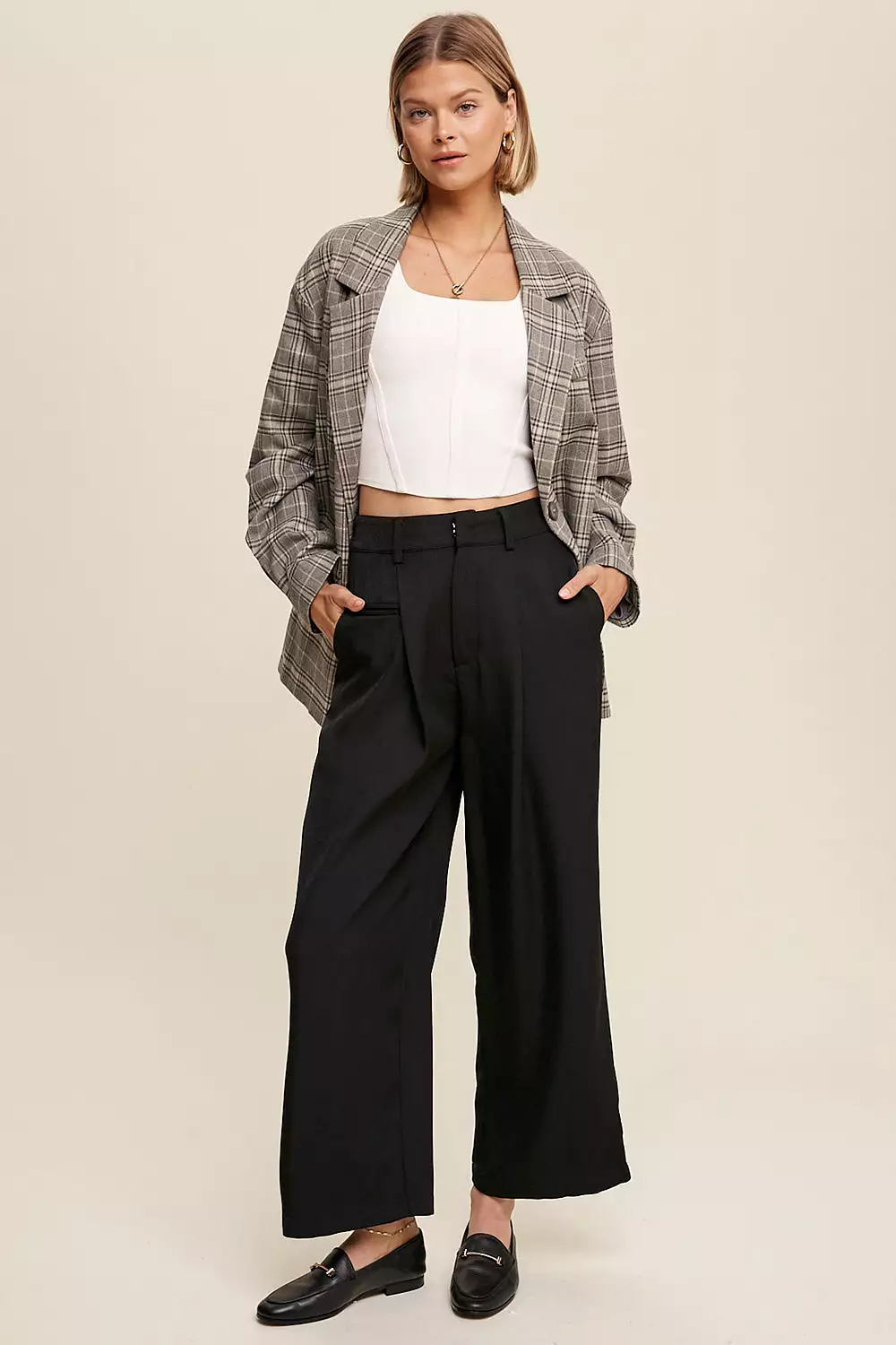 Straight Leg Trouser Pants