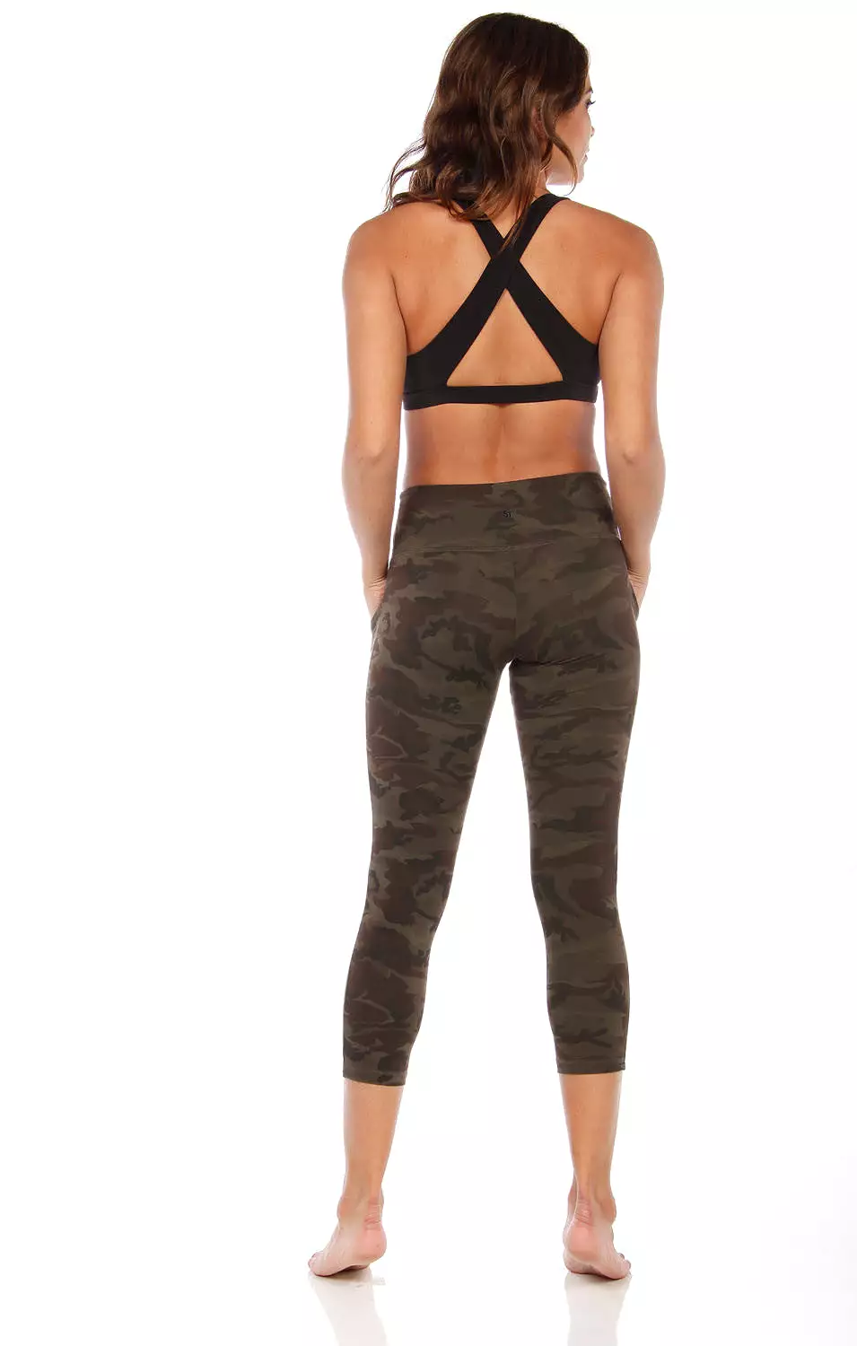 Strut This Flynn Capri Leggings Green Camo