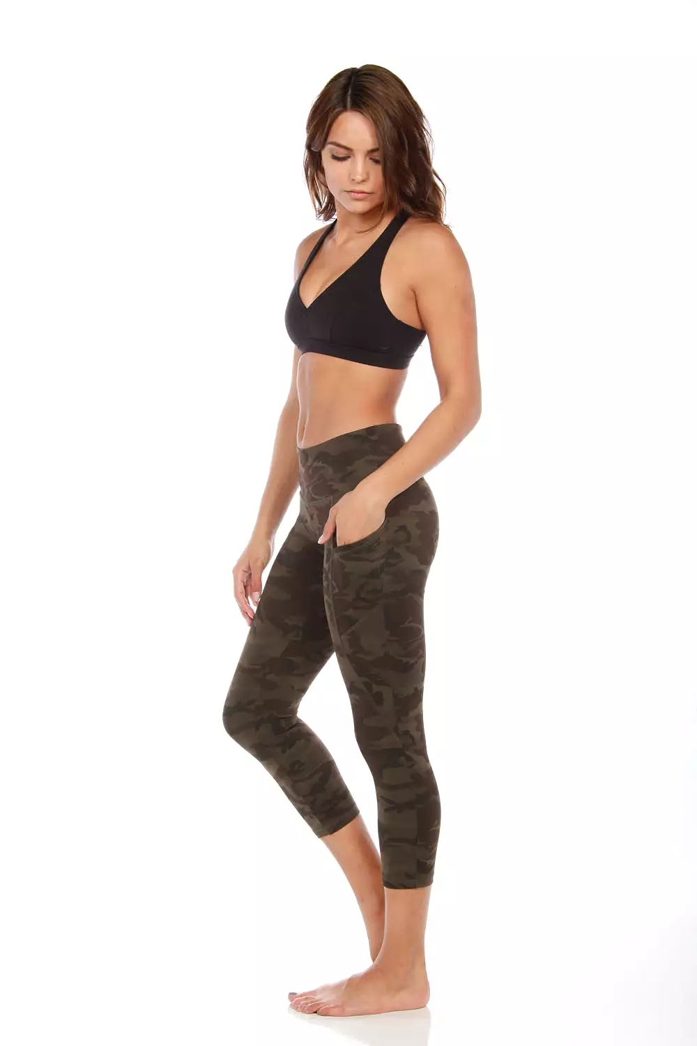 Strut This Flynn Capri Leggings Green Camo