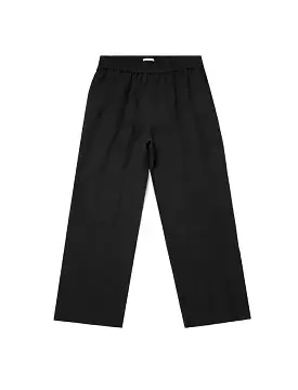 Sunspel Womens Drawstring Wide Leg Trouser Black