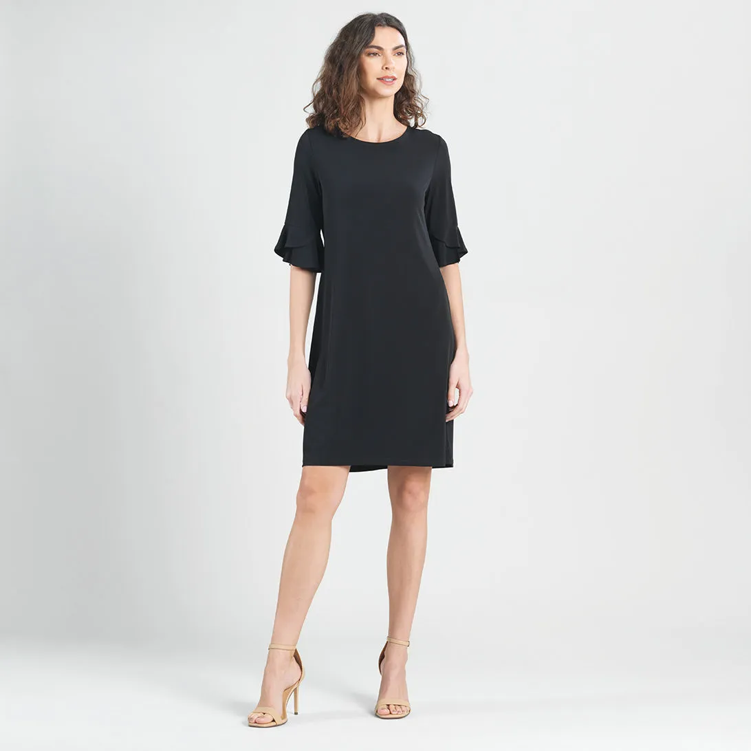 Tulip Cuff Back Tie Dress - Black - Limited Sizes - XS, XL