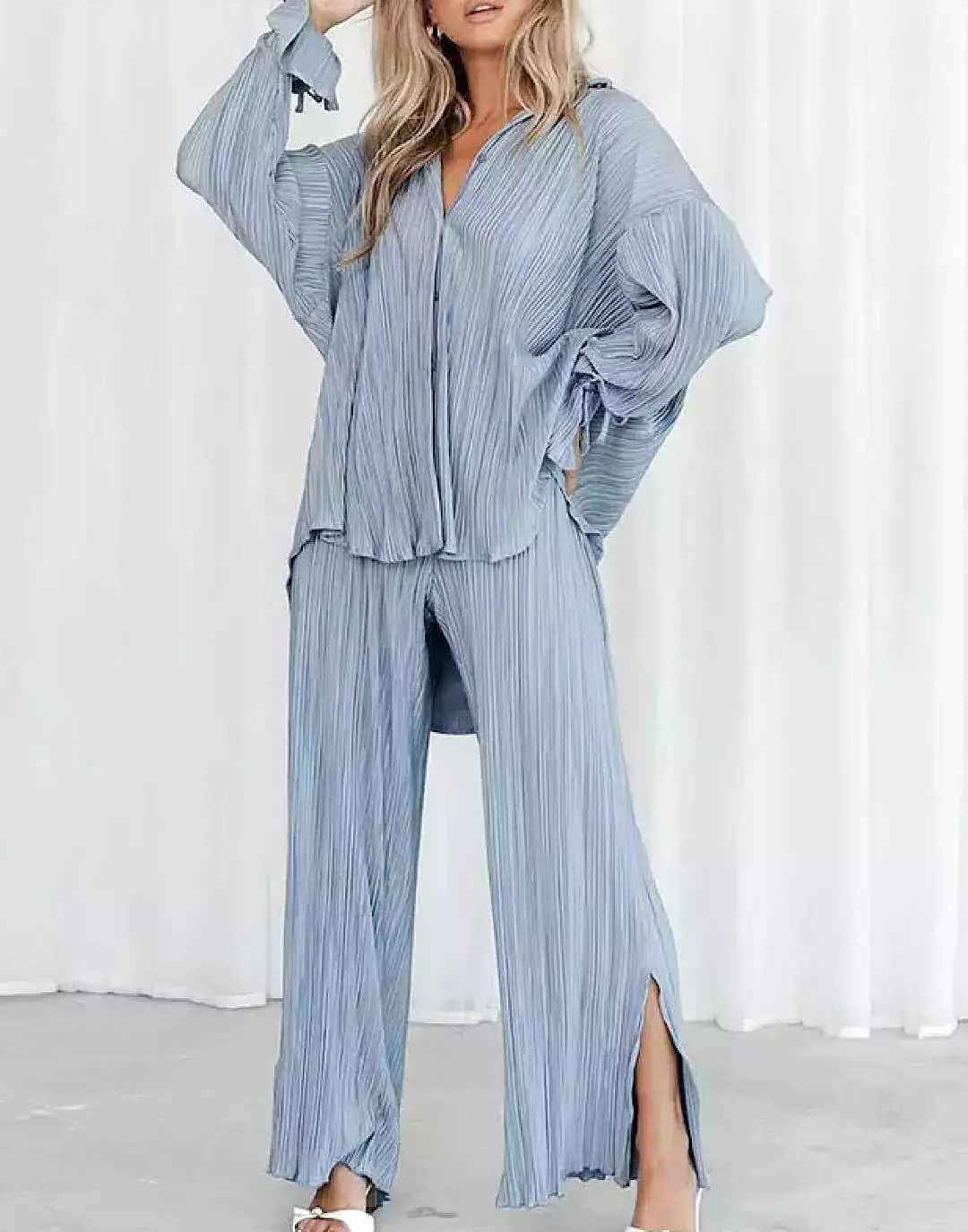 Two Piece Oversized Shirt Pants Set