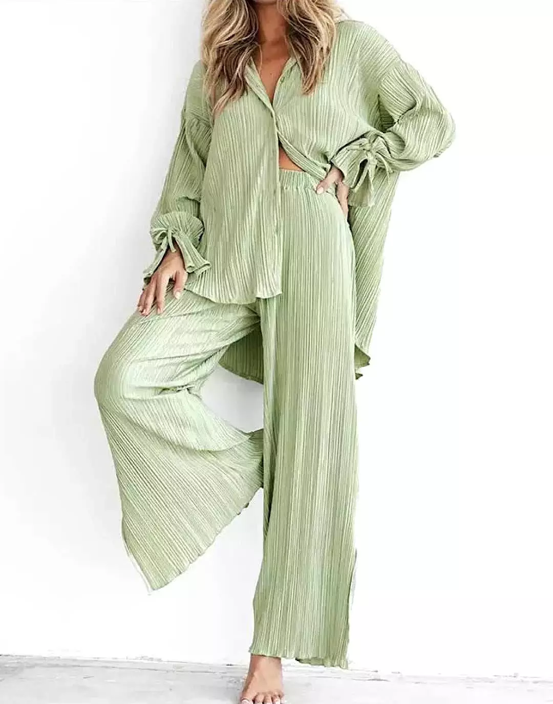 Two Piece Oversized Shirt Pants Set