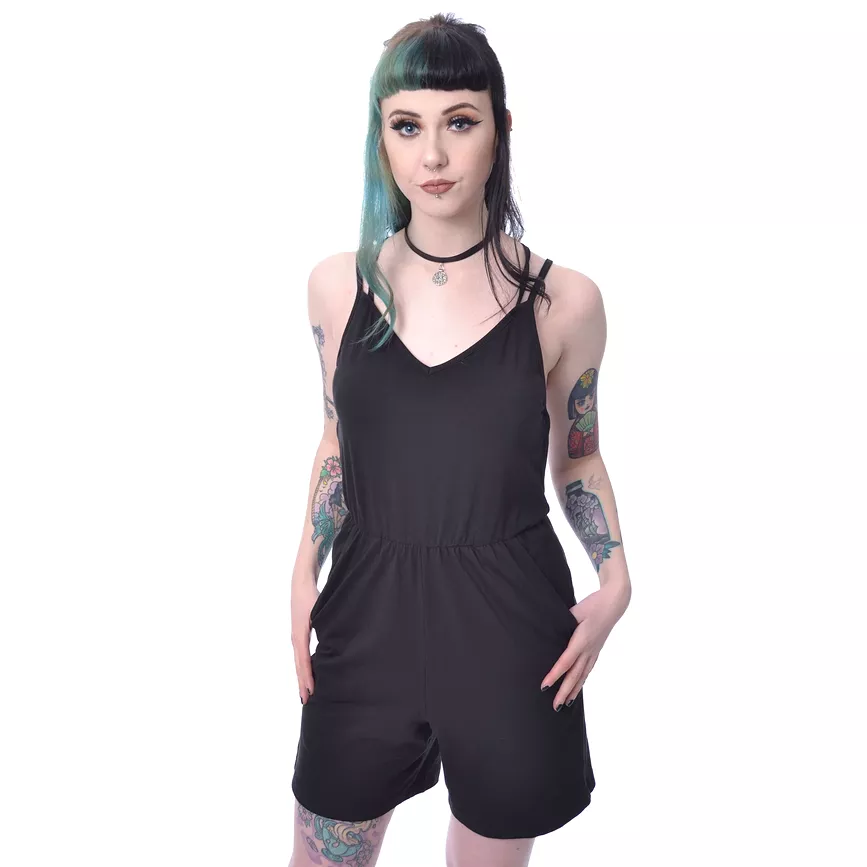 UNA PLAYSUIT - BLACK