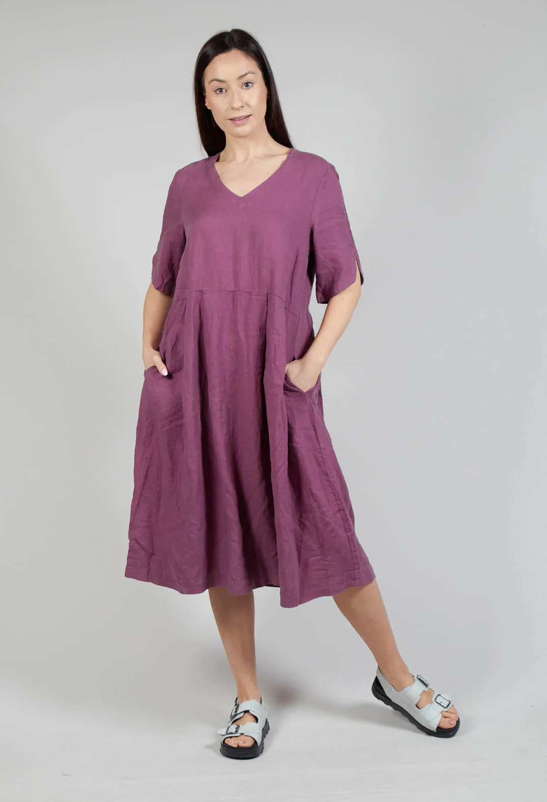 V Neck Dress in Pigment