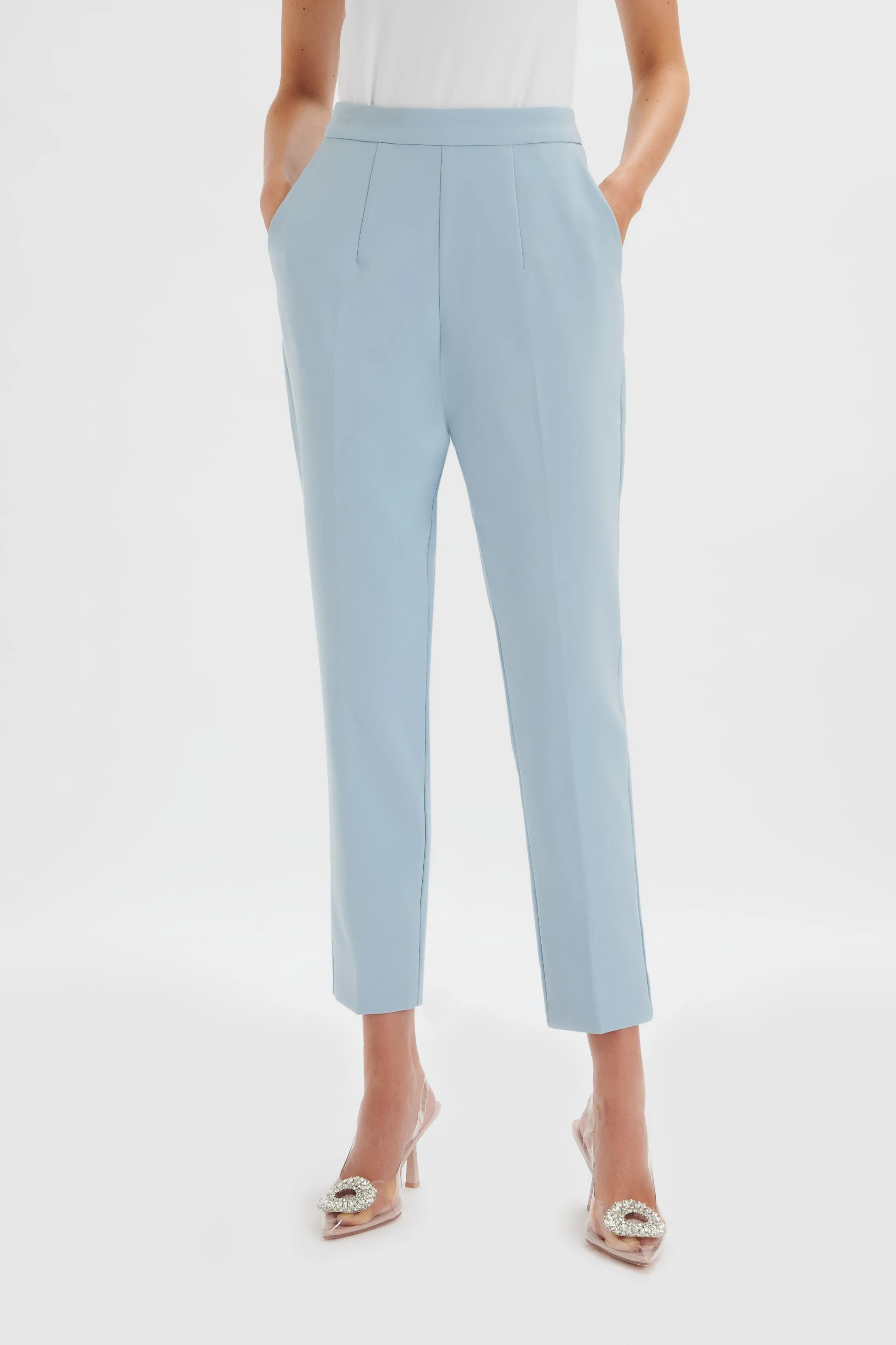 VANESSA Tapered Leg Trouser in Cornflower Blue