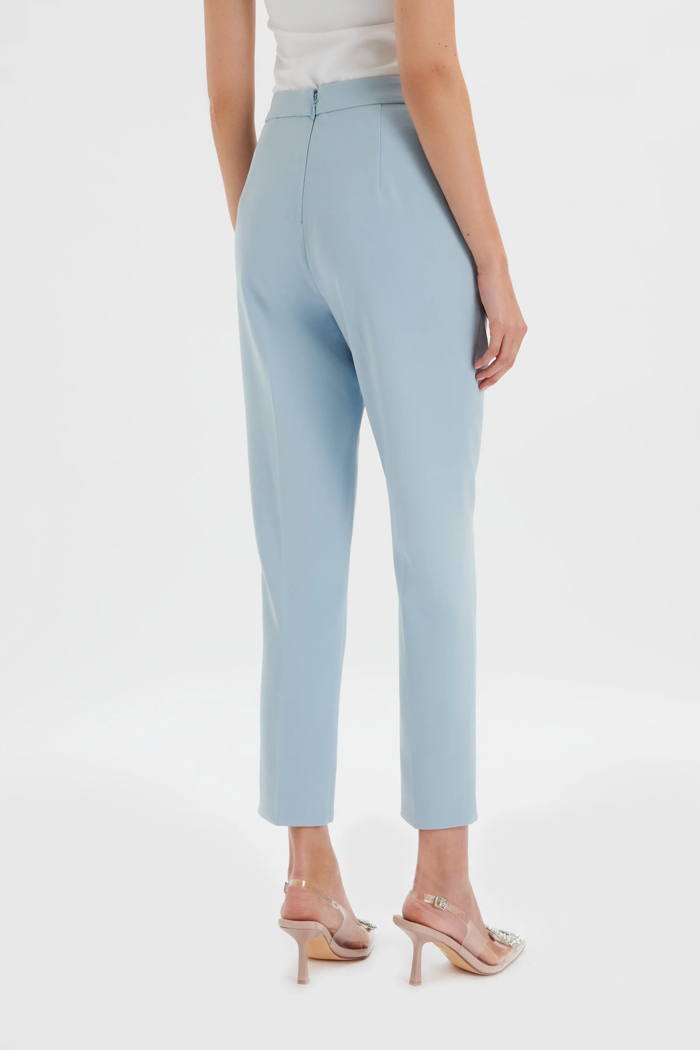 VANESSA Tapered Leg Trouser in Cornflower Blue