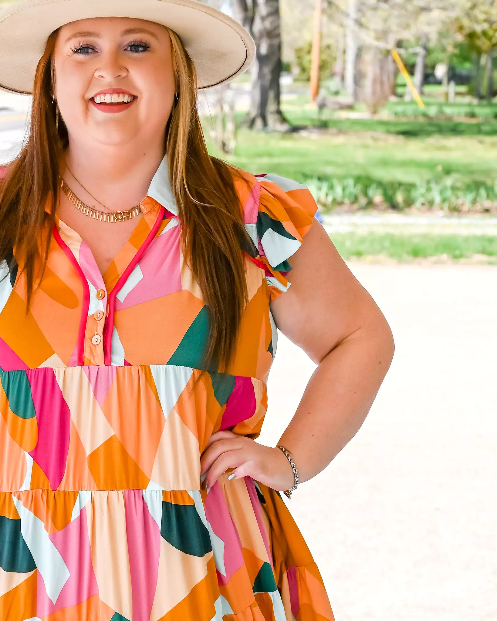 Vibrant Vibes Collared Dress