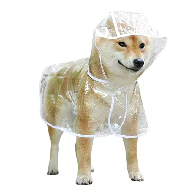 Waterproof Pet Raincoat Puppy Teddy Large Dog Rain Out Clothes Transparent Raining Coat Breathable Lightweight Dog Rain Poncho