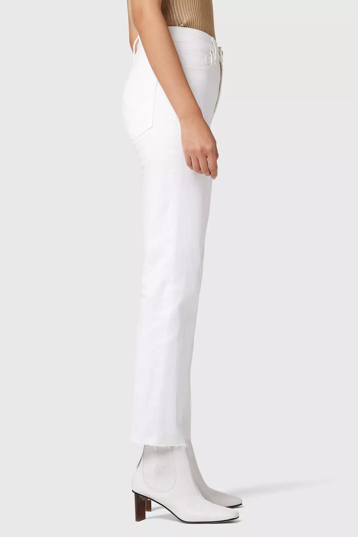 White Remi high rise straight leg jean