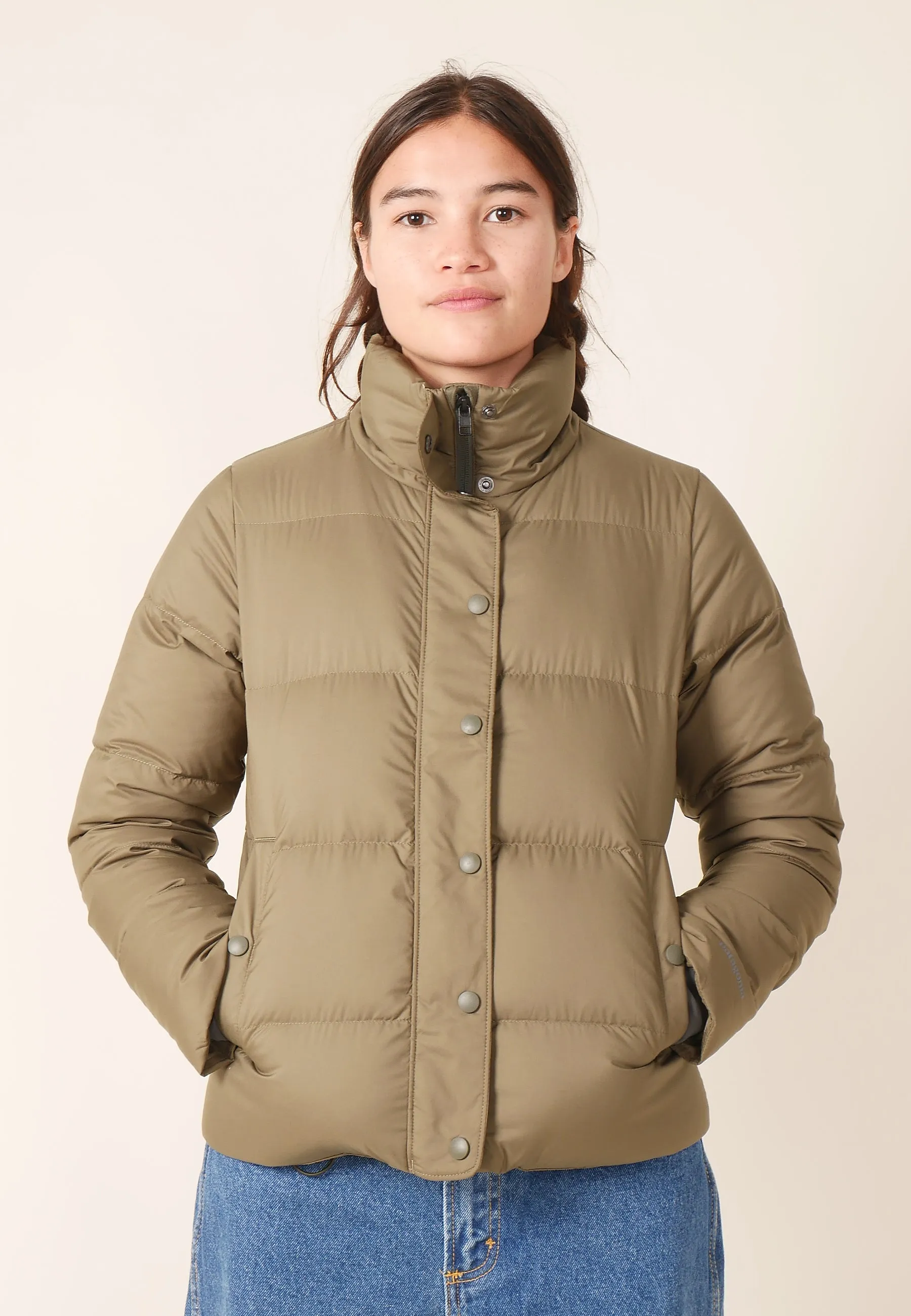 Womens Silent Down Jacket - basin green