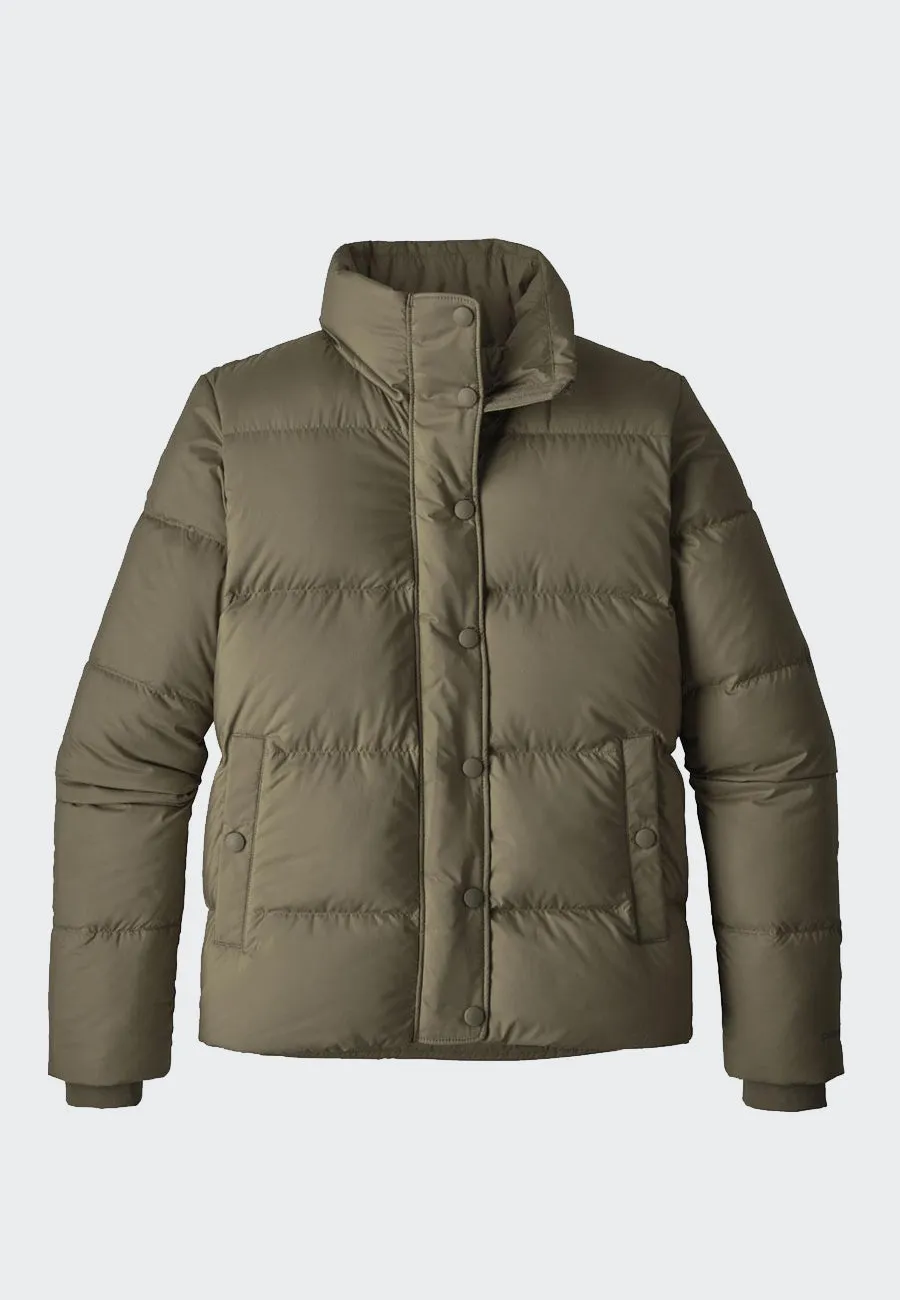 Womens Silent Down Jacket - basin green