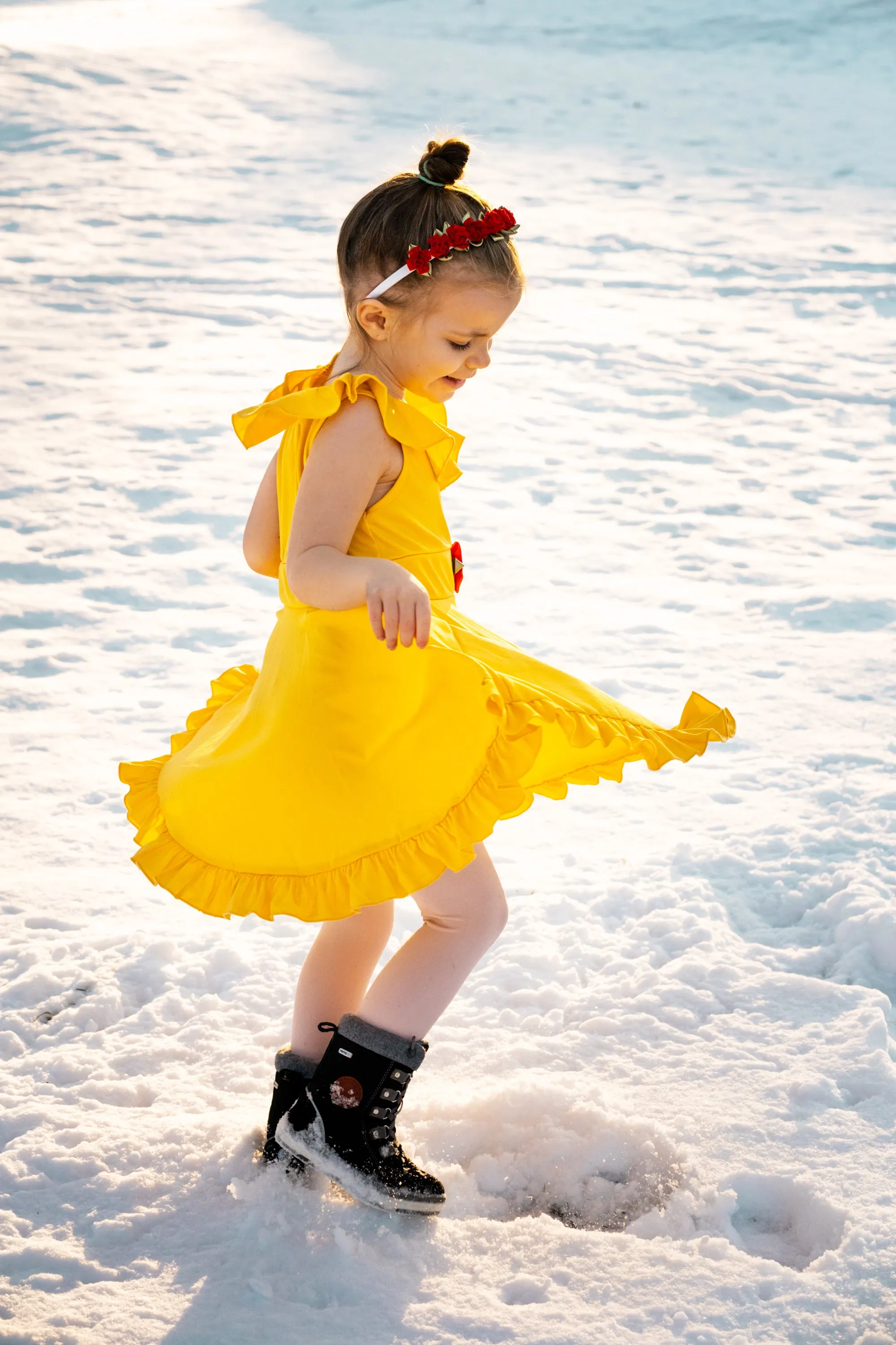 Yellow Beauty Twirl Dress