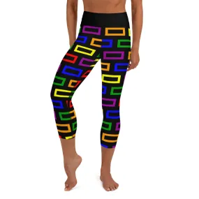 Yoga Capri Leggings Colorful Blocks